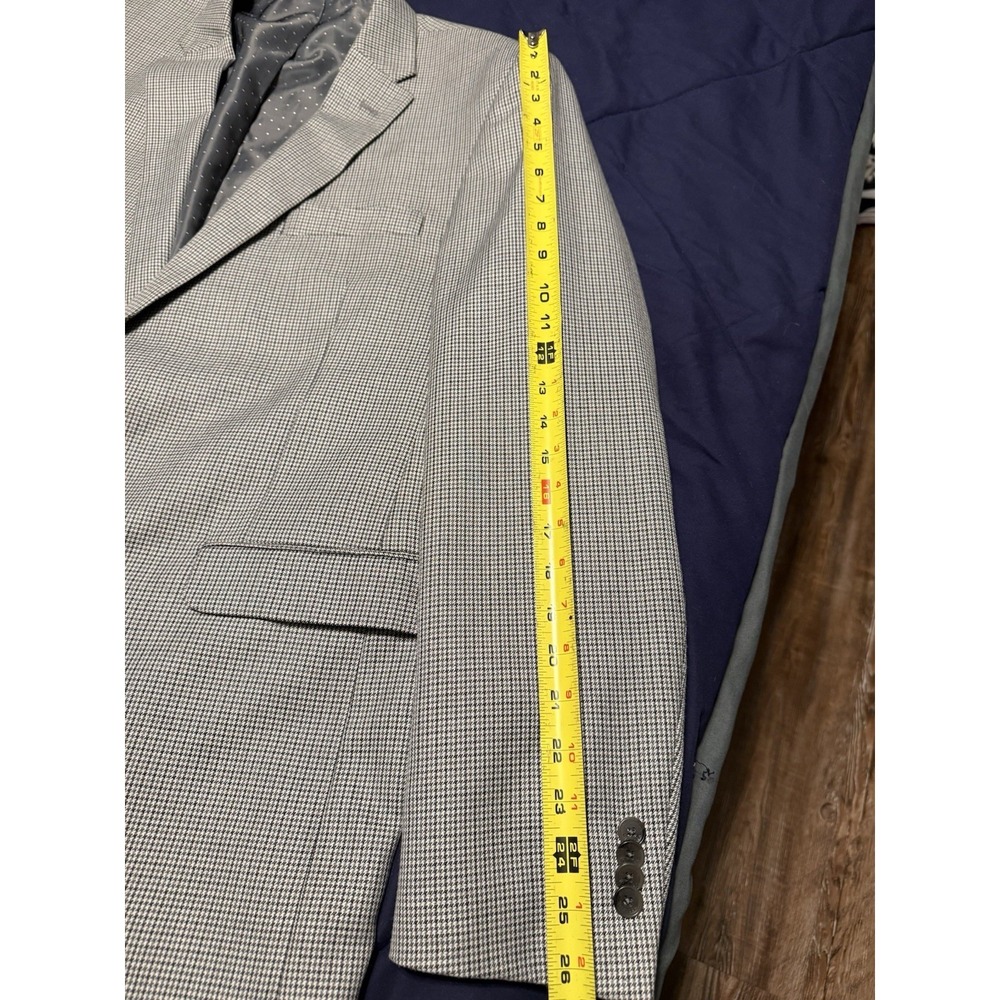 Tommy Hilfiger 46L Blazer Black White Houndstooth Sports Coat 2 Button Classic - Picture 9 of 11
